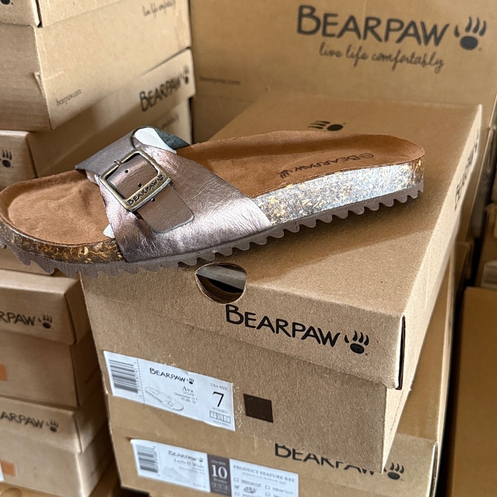 Ava Bearpaw gunmetal sandals